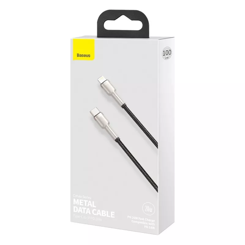 Baseus Cafule Series Metal USB-C į Lightning laidas PD 20W 1m juodas