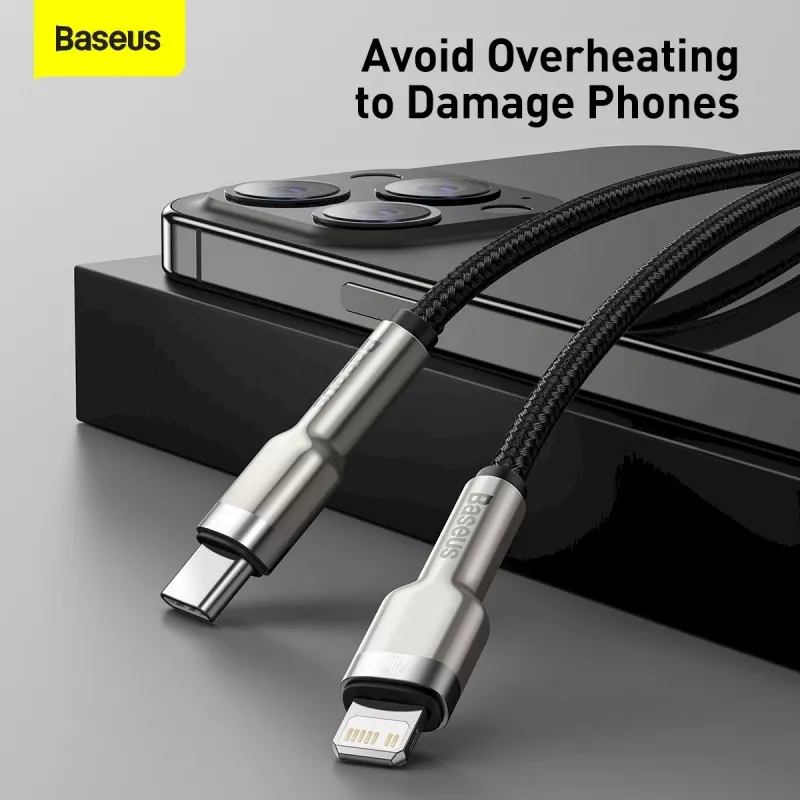 Baseus Cafule Series Metal USB-C į Lightning laidas PD 20W 1m juodas