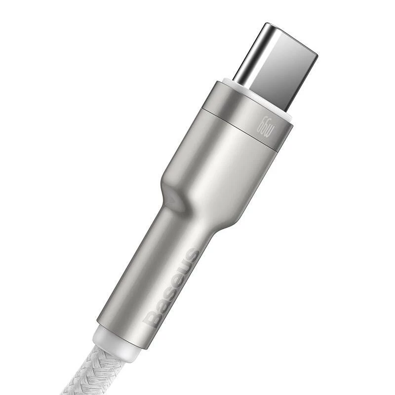 Baseus Cafule USB-A į USB-C laidas, 66W, 1m, baltas