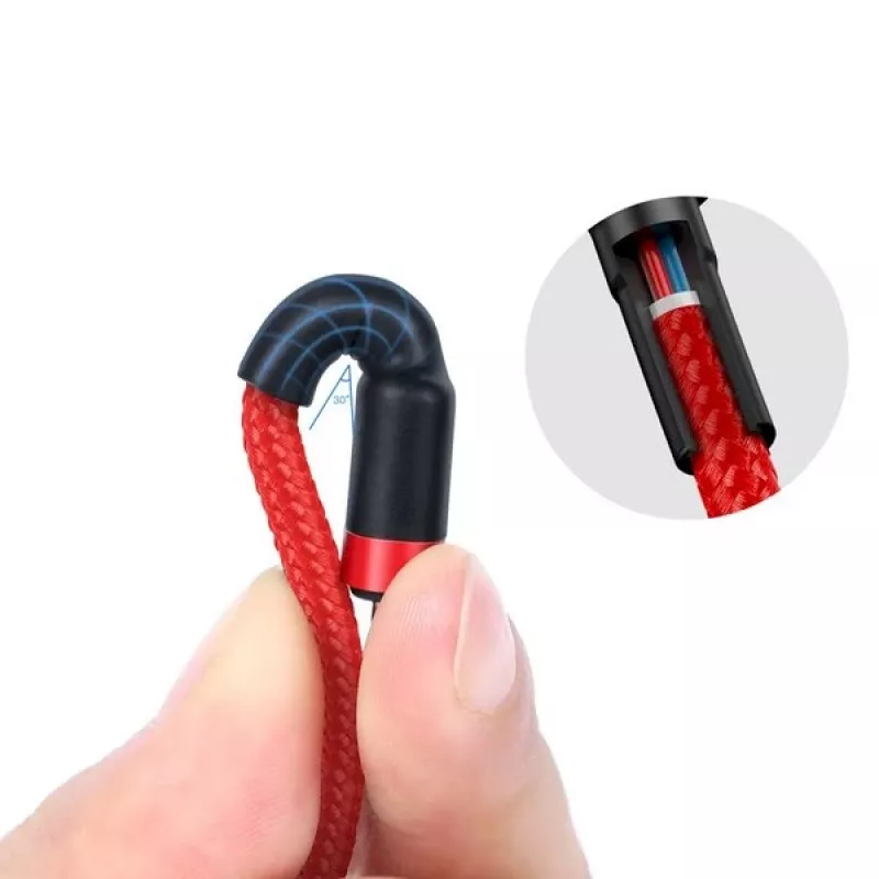 Baseus Cafule USB-C į USB-C PD 2.0 60W greito įkrovimo laidas, 2 m, raudonas (CATKLF-H09)