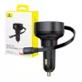 Baseus Car Charger Enjoyment Pro Fast Charger Type-C Female, Lightning Male (0.75m) Built-in Retractable Cable, 55W Black EU
