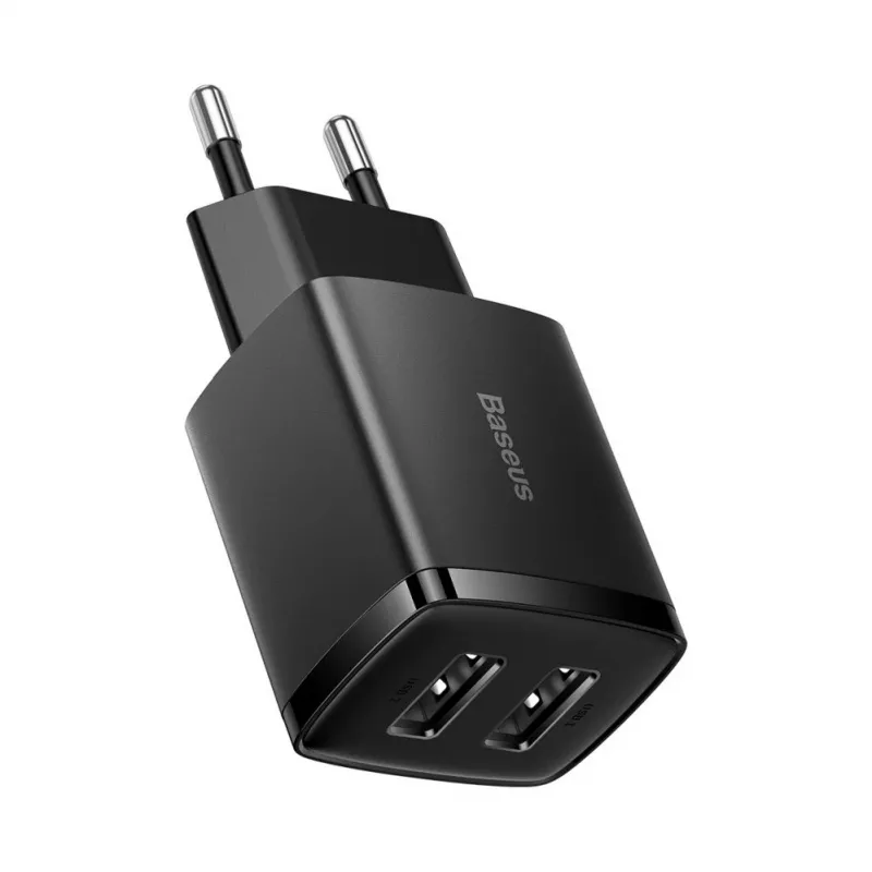Baseus Compact Charger 2x USB 10.5W Black
