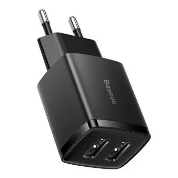 Baseus Compact Charger 2x USB 10.5W Black