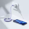 Baseus Crystal Shine Series USB-C į Lightning greitojo įkrovimo duomenų laidas 20W 1,2m violetinis (CAJY000205)