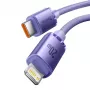 Baseus Crystal Shine Series USB-C į Lightning greitojo įkrovimo duomenų laidas 20W 1,2m violetinis (CAJY000205)