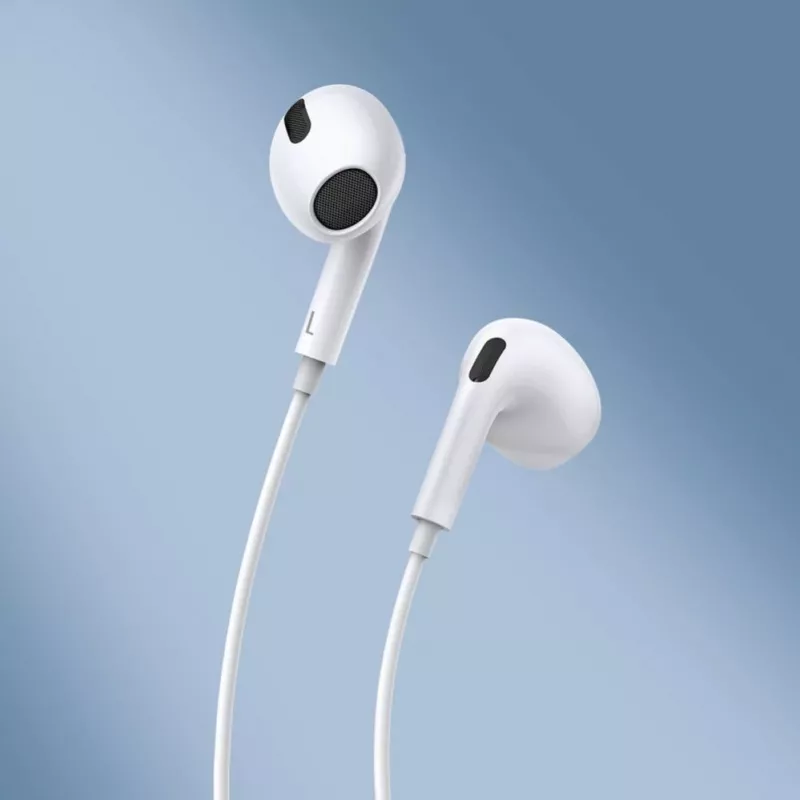 Baseus Encok C17 Į ausį įdedamos laidinės ausinės su USB Type-C mikrofonu, baltos (NGCR010002)