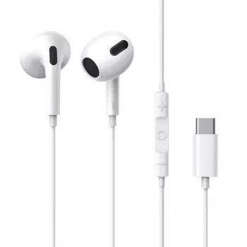 Baseus Encok C17 Į ausį įdedamos laidinės ausinės su USB Type-C mikrofonu, baltos (NGCR010002)