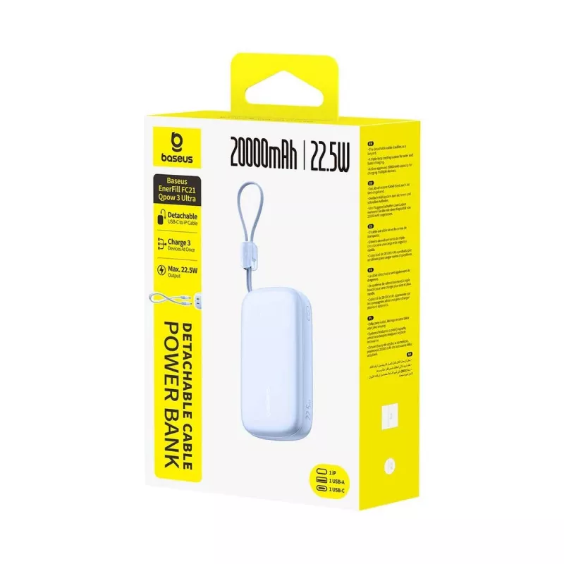 Baseus EnerFill FC21 Qpow 3 Ultra 20000 mAh 22.5W Power Bank Blue