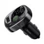 Baseus FM siųstuvas T-Type S-09A Bluetooth MP3 automobilinis įkroviklis juodas