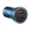 Baseus Golden Contactor Pro Dual Quick Car Charger 40W su USB-C į Lightning laidu 1m mėlyna