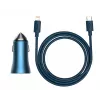 Baseus Golden Contactor Pro Dual Quick Car Charger 40W su USB-C į Lightning laidu 1m mėlyna