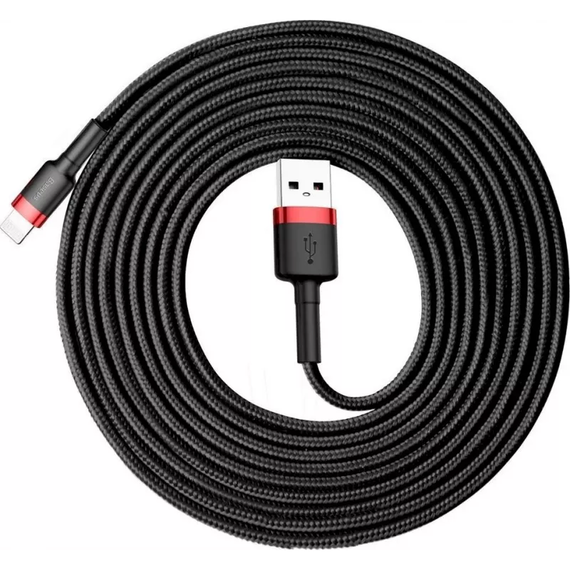 Baseus Lightning Cafule kabelis 2A, 3m raudonas/juodas (CALKLF-R91)