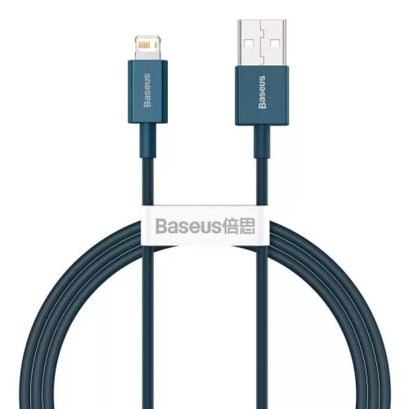 Baseus Lightning Superior Series laidas, greitas įkrovimas, duomenys 2.4A, 1m mėlynas (CALYS-A03)