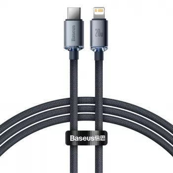 Baseus Lightning į USB-C PD QC kabelis 20W 480Mbps 1,2m Juodas