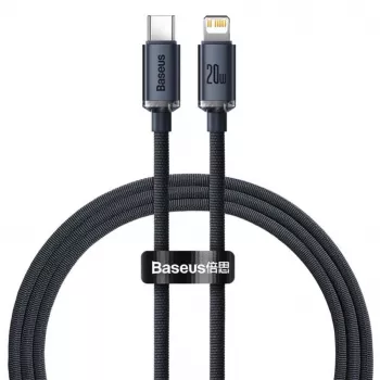 Baseus Lightning į USB-C PD QC kabelis 20W 480Mbps 1,2m Juodas