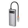 Baseus Metal Gleam Series 4-in-1 USB-C Hub, USB 3.0 + USB 2.0 + HDMI + USB-C PD, sidabrinis