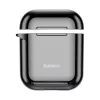 Baseus Metallic Shining itin plonas silikoninis apsauginis dėklas su kabliuku, skirtas AirPods 1 / 2, juodas