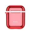 Baseus Metallic Shining itin plonas silikoninis apsauginis dėklas su kabliuku, skirtas AirPods 1 / 2, raudonas