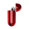 Baseus Metallic Shining itin plonas silikoninis apsauginis dėklas su kabliuku, skirtas AirPods 1 / 2, raudonas