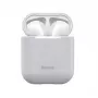 Baseus Silica Series itin plonas silikoninis apsauginis dėklas, skirtas AirPods 1/2, pilkas