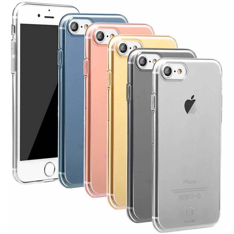 Baseus Simple Series Case, skirtas Apple iPhone 7, permatoma rožinio aukso spalvos
