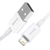 Baseus Superior Series Lightning kabelis, greitas įkrovimas, duomenys 2.4A, 1,5m baltas (CALYS-B02)
