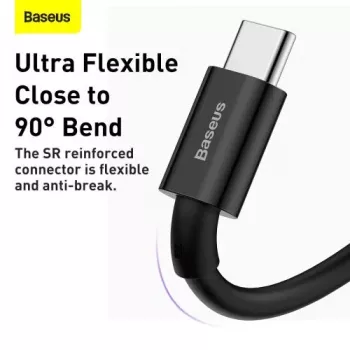 Baseus Superior Series USB-A į USB-C greito įkrovimo duomenų laidas, 66W (11V/6A), 2m, juodas (CATYS-A01)