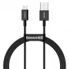 Baseus Superior USB-A į Lightning greito įkrovimo duomenų laidas 1m juodas (CALYS-A01)