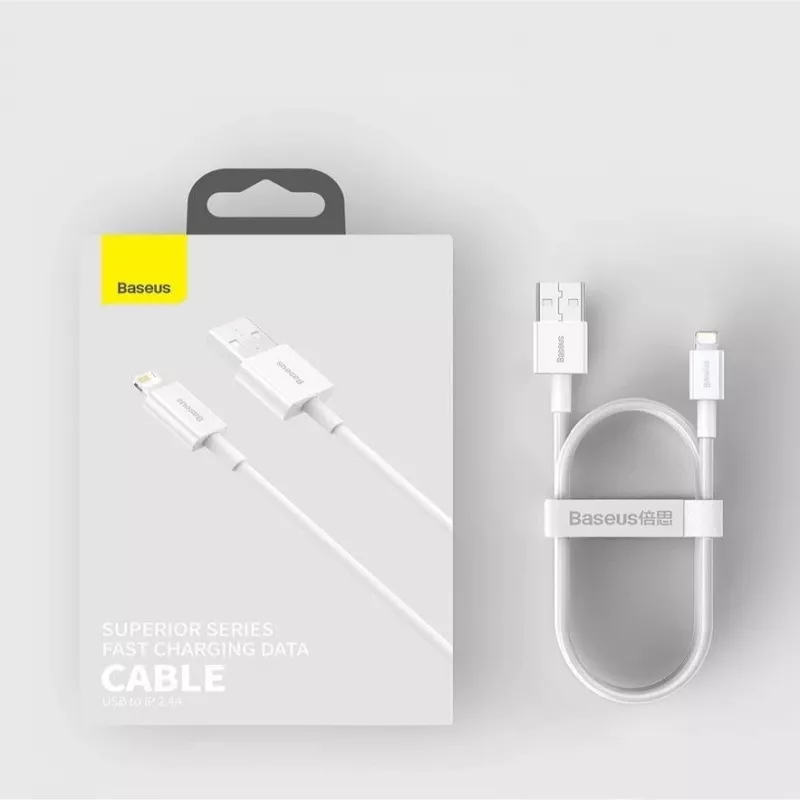 Baseus Superior USB-A į Lightning greito įkrovimo duomenų laidas 1m juodas (CALYS-A01)