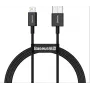 Baseus Superior USB-A į Lightning greito įkrovimo duomenų laidas 1m juodas (CALYS-A01)