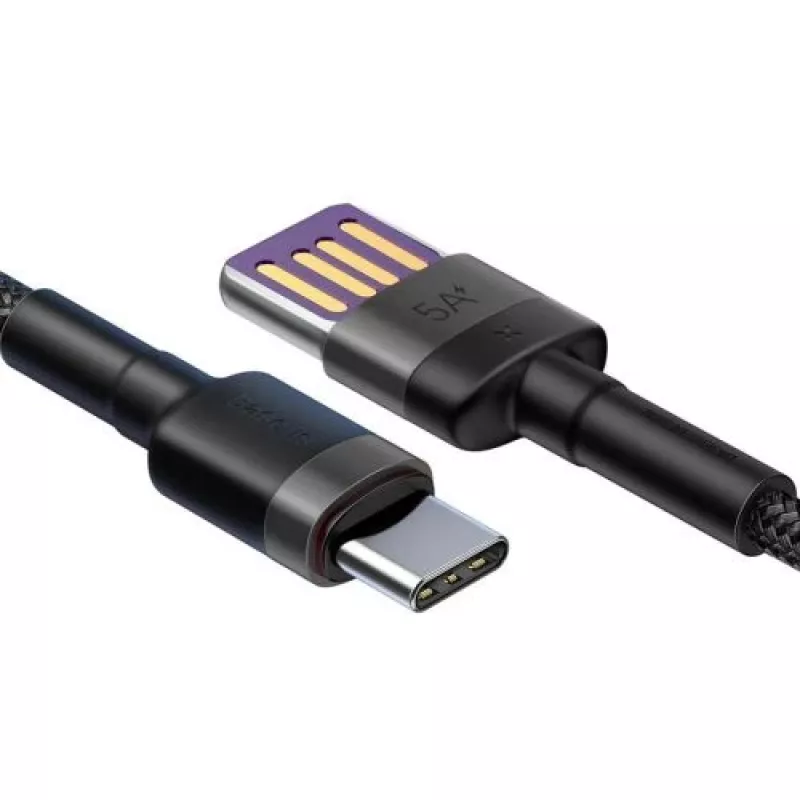 Baseus Type-C Cafule SuperCharge 40W PD 3.0 QC 3.0 1m Gray/Black USB-C į USB-C laidas (CATKLF-PG1)