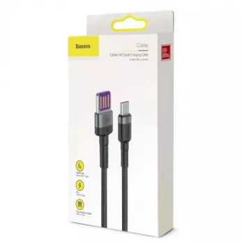 Baseus Type-C Cafule SuperCharge 40W PD 3.0 QC 3.0 1m Gray/Black USB-C į USB-C laidas (CATKLF-PG1)