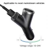Baseus Y Type automobilinis įkroviklis, 2 USB + cigarečių uždegimo lizdas, 3.4A, juodas (CCALL-YX01)
