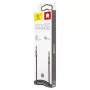Baseus Yiven M30 3.5mm garso laidas (vyras į vyrą) – 1 m, nailono pynė, auksu padengtas, juodas/sidabrinis
