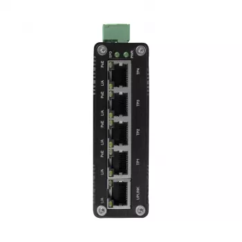 BCS ISP04G01G pramoninis 4 prievadų PoE+ jungiklis su 1 Gigabit kylančiąja jungtimi
