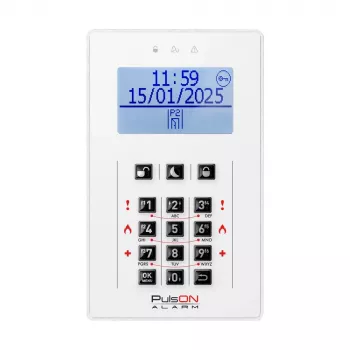 BCS PULSON LCD/C WH žadintuvas su LCD ekranu, baltas