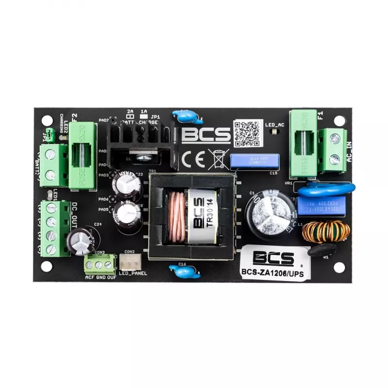 BCS-ZA1206/UPS 12V 6A 72W AC/DC maitinimo šaltinis su baterijos atsarginiu maitinimu (UPS)