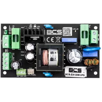 BCS-ZA1206/UPS 12V 6A 72W AC/DC maitinimo šaltinis su baterijos atsarginiu maitinimu (UPS)