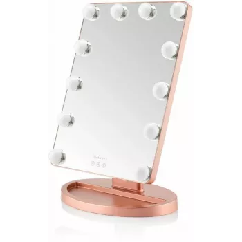 Beautifly GlamourVue LED Makeup Mirror with 3 Light Modes, Stepless Dimming, 1x/5x Magnification, Touch Panel, Rechargeable 2000mAh, USB-C, White