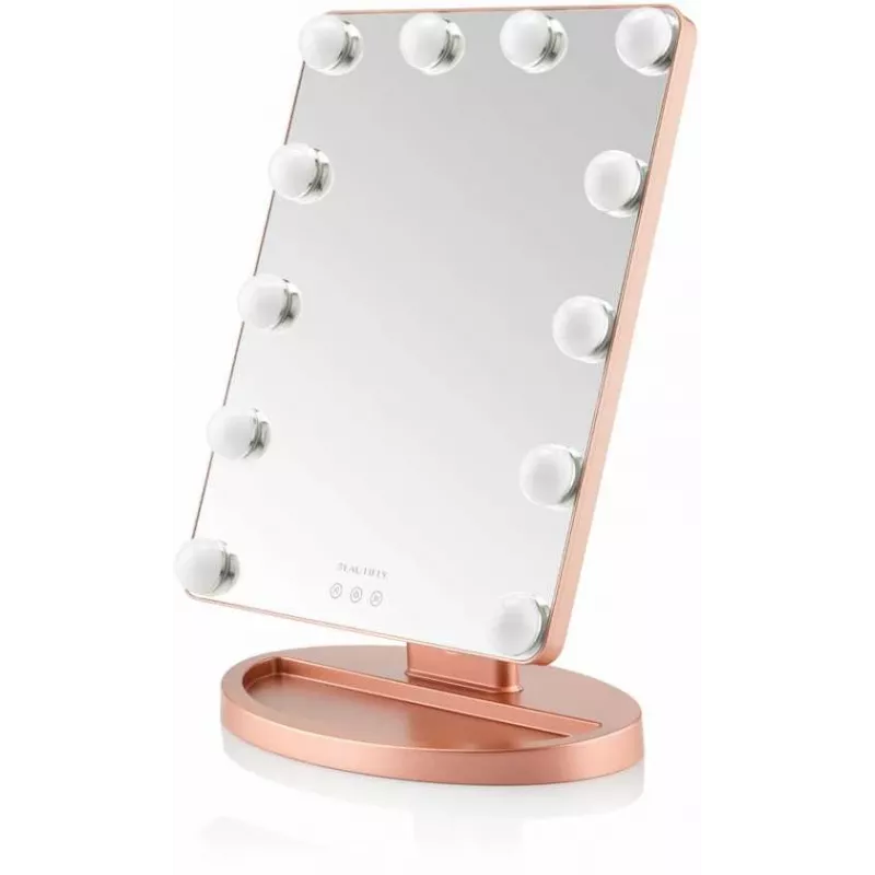 Beautifly GlamourVue LED Makeup Mirror with 3 Light Modes, Stepless Dimming, 1x/5x Magnification, Touch Panel, Rechargeable 2000mAh, USB-C, White