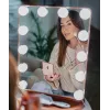 Beautifly GlamourVue LED Makeup Mirror with 3 Light Modes, Stepless Dimming, 1x/5x Magnification, Touch Panel, Rechargeable 2000mAh, USB-C, White