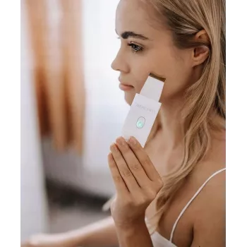 Beautifly Peeling Scrub Mini - Ultragarsinis kavitacinis veido prietaisas su EMS mikrosrove, balta rožinė auksinė