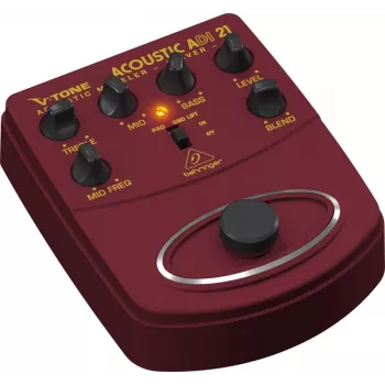 Behringer ADI21 akustinės gitaros preamp / DI dėžutė su 3 juostų ekvalaizeriu ir grįžtamojo ryšio valdymu