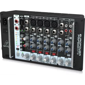 Behringer PMP500MP3 500W 8-Kanalo Powered Mixer su MP3 grotuvu ir KLARK TEKNIK FX
