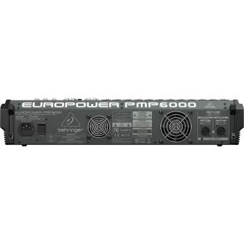 Behringer PMP6000 20 kanalų stiprintuvo sumaišytuvas su dvigubu FX ir 1200W tilto išvestimi, juodos spalvos