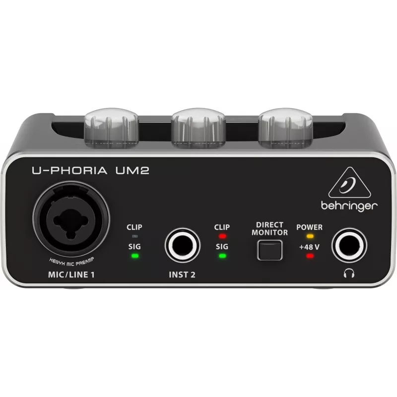 Behringer UM2 USB garso sąsaja su XENYX mikrofono preampu ir +48V fantominiu maitinimu