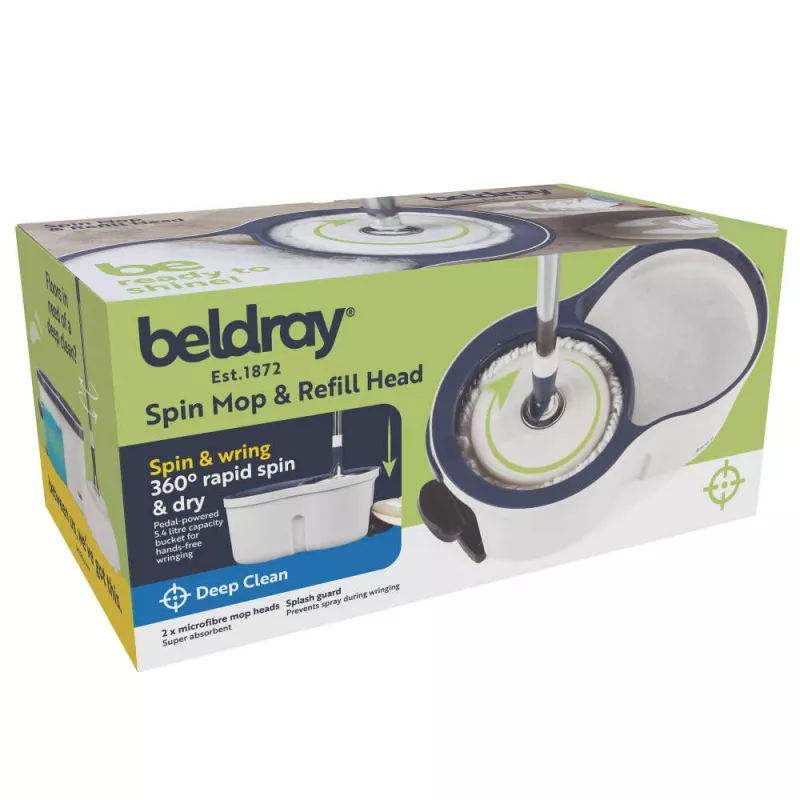 Beldray LA00000005EU7 Spin Mop & Refill Head - Pilka/Mėlyna
