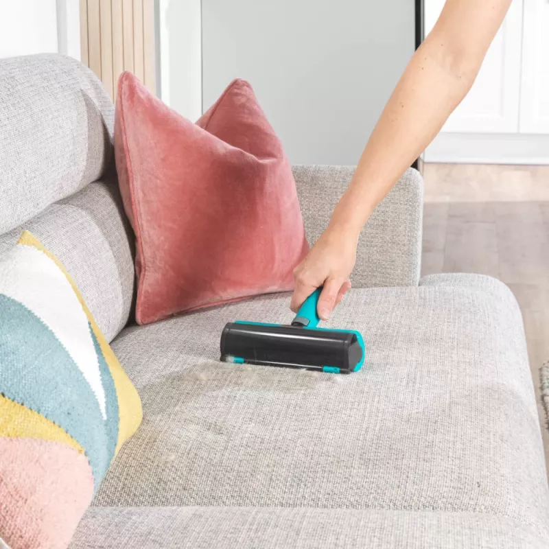 Beldray LA00000016TQEU7 Lint Roller Brush - Daugkartinis savaime išsivalantis dvipusis audinių šepetėlis drabužiams, apmušalams, gyvūnų plaukams - pilka/balta