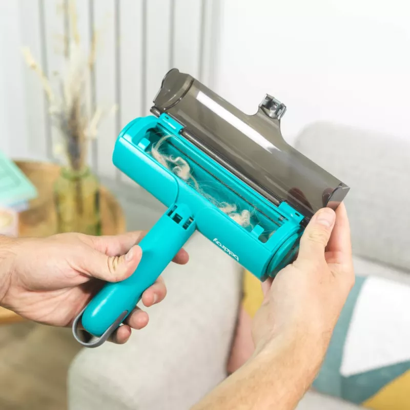 Beldray LA00000016TQEU7 Lint Roller Brush - Daugkartinis savaime išsivalantis dvipusis audinių šepetėlis drabužiams, apmušalams, gyvūnų plaukams - pilka/balta