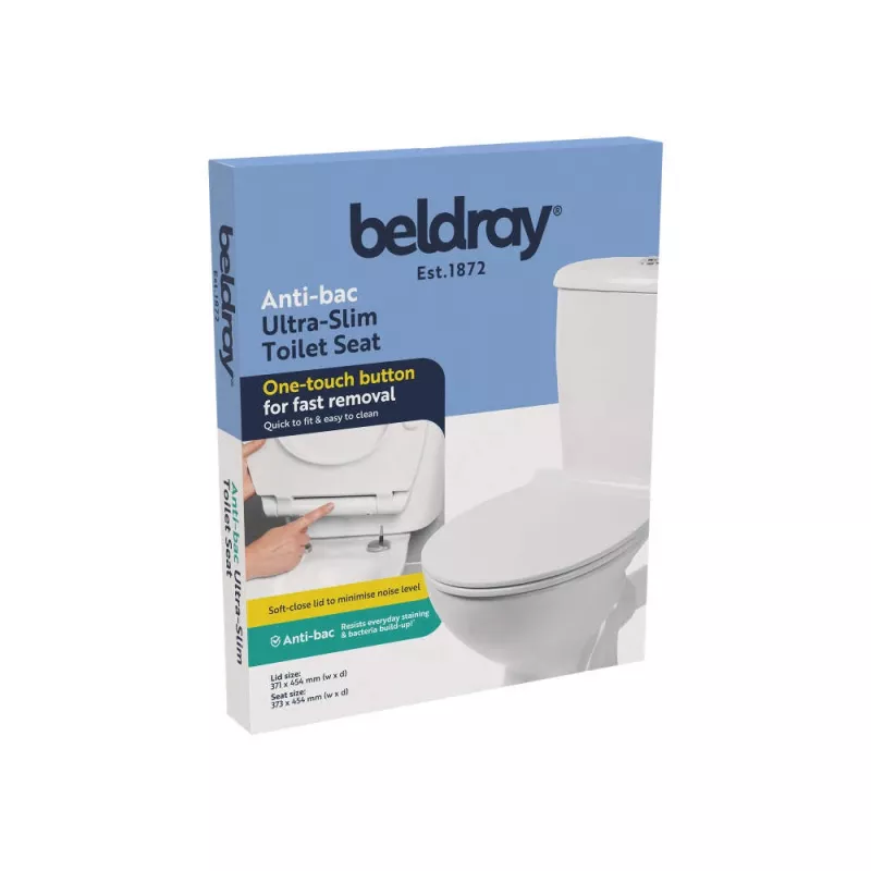 Beldray LA00000201WPEU7 Anti-bac Ultra-Slim Tualeto Sėdynė, Balta